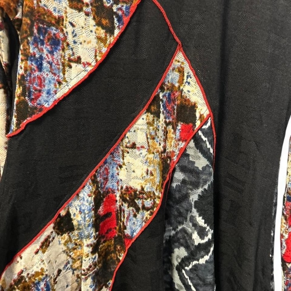 Black And Multi-Coloured Patchwork Long Sleeve Dr… - image 3